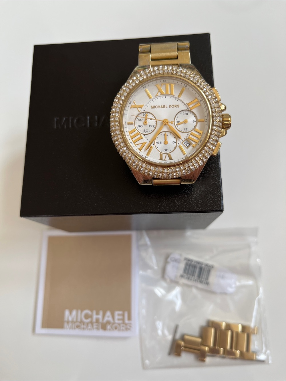 Michael Kors Gold Crystal-Accented Watch NEW BATTER